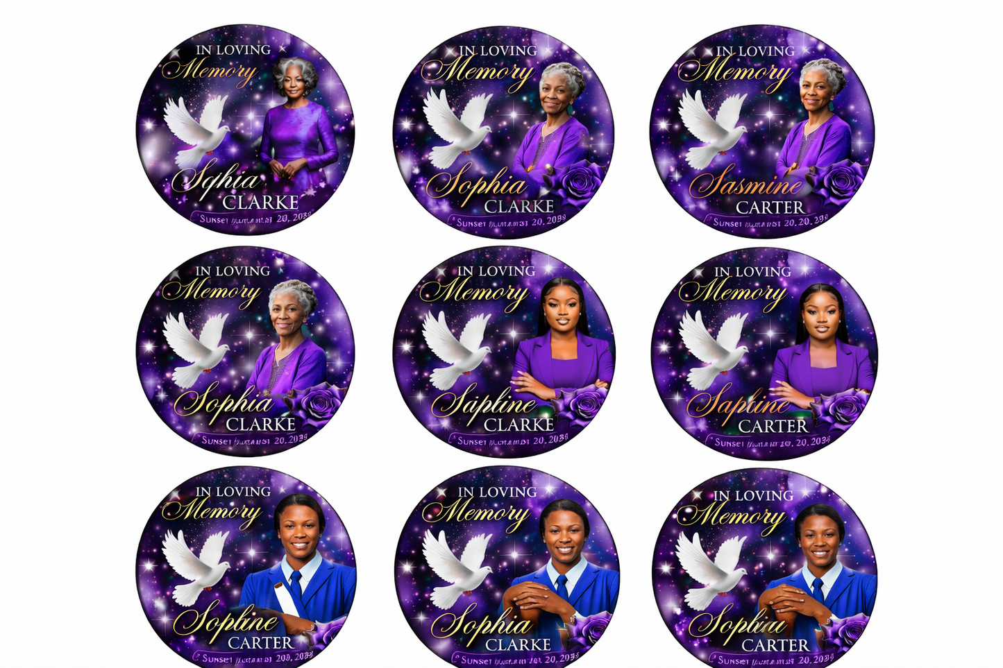 Custom Memory & Celebration Buttons