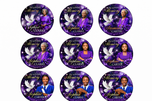 Custom Memory & Celebration Buttons